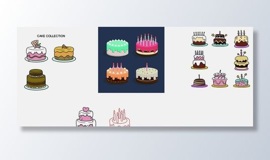 生日蛋糕矢量图图片