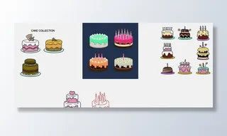 生日蛋糕矢量图图片