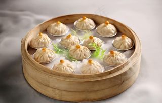 蟹黄灌汤小笼菜鸟图库片