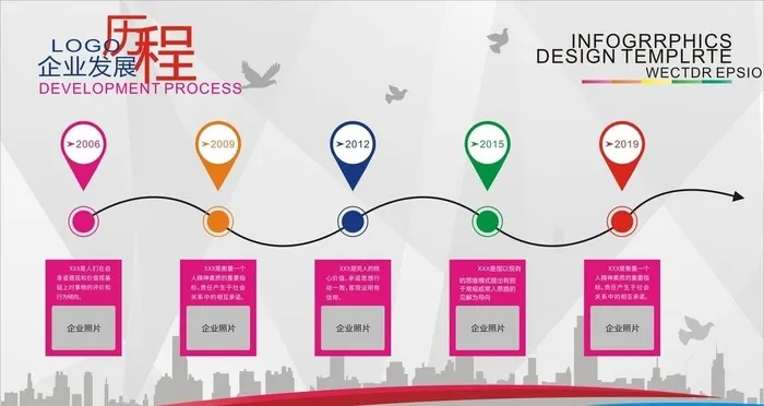企业发展历程图片cdr矢量模版下载