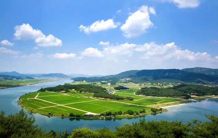 户外湖水农田种植园图片