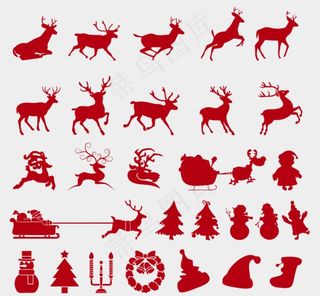 圣诞剪影素材图片