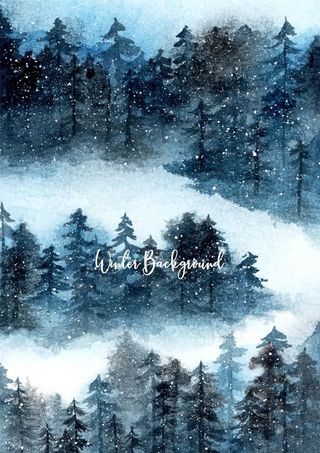 水墨画 森林 冬天图片