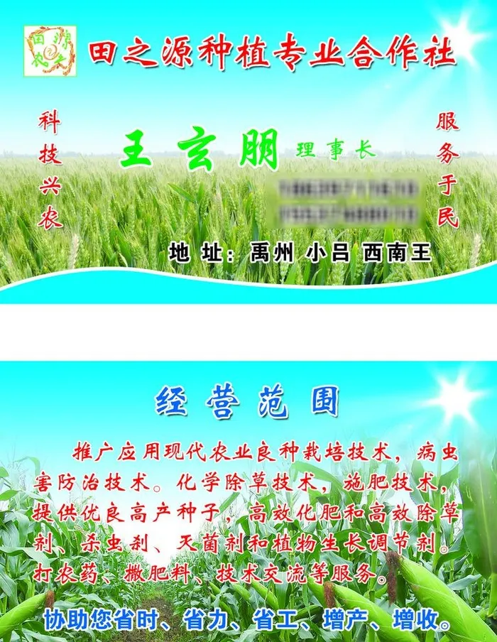 种植合作社名片图片(1063x650)psd模版下载