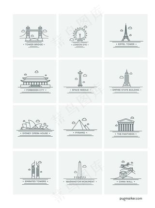 世界城市图标图片