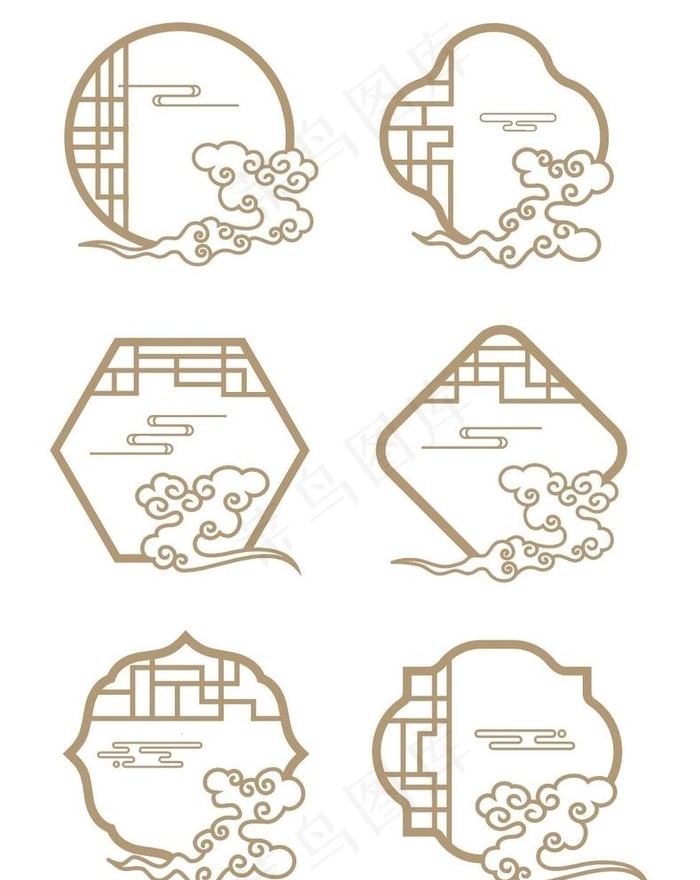 中式花纹素材 图片ai矢量模版下载