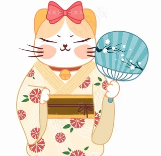日式招财猫女图片
