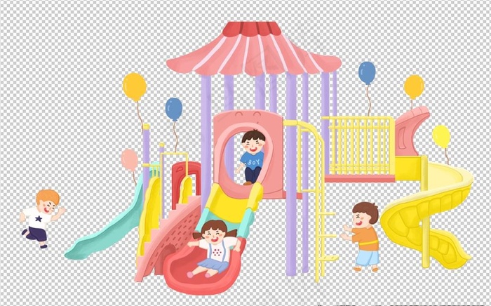 儿童游乐场免抠元素图片psd模版下载