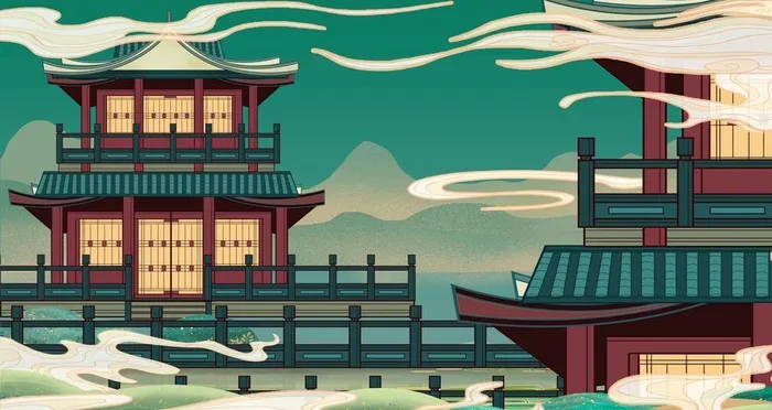国潮中式建筑图片(2880x1620)psd模版下载