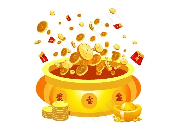 聚宝盆图片ai矢量模版下载
