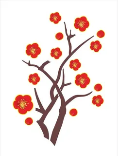 矢量雕刻梅花图片 矢量雕刻梅花图片