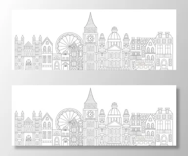 城堡矢量简笔画图片