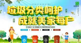 垃圾分类宣传标语展板图片