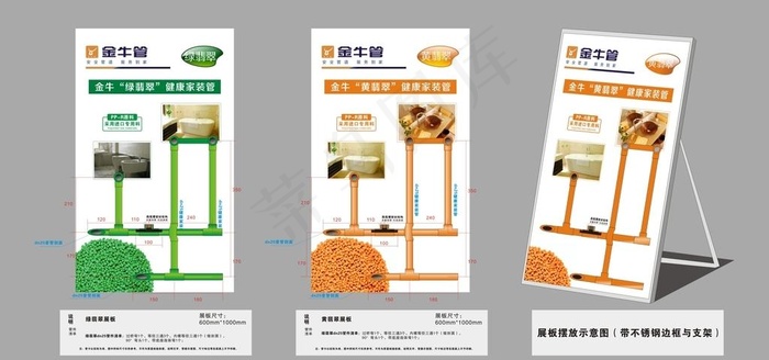 家装管路展板图片cdr矢量模版下载