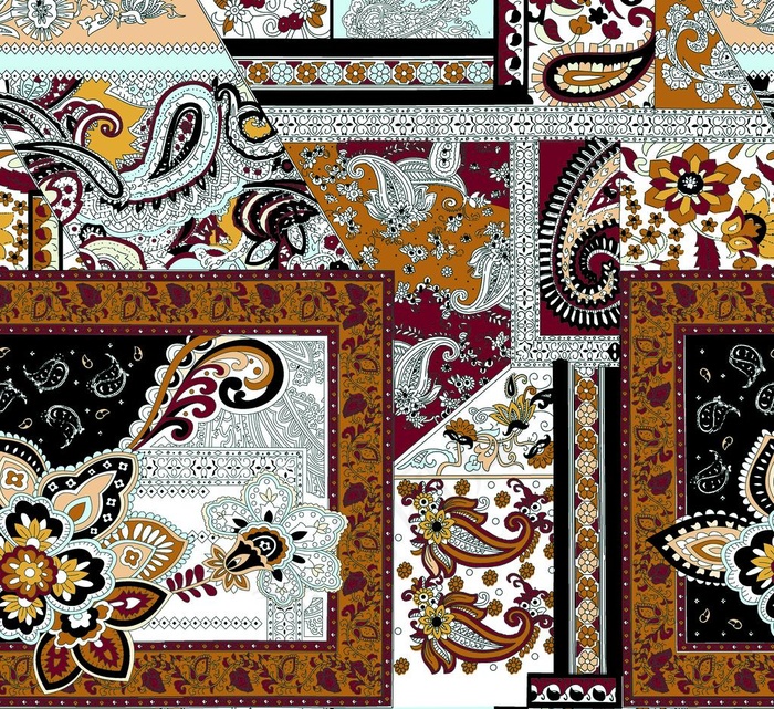 腰果 大牌腰果 数码印花 真丝图片