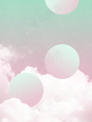 梦幻马卡龙云朵海报背景图片