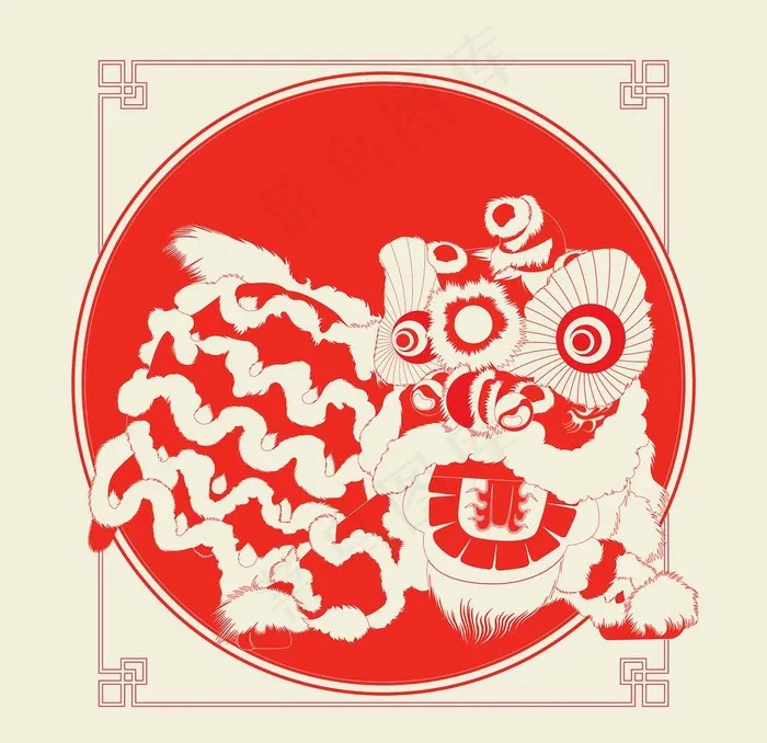 舞狮图片ai矢量模版下载