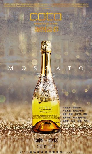 透明起泡酒海报图片