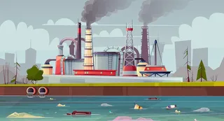 化工厂污染概念插画图片