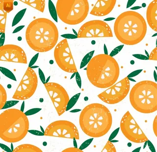 手绘橙子水果插画背景图片