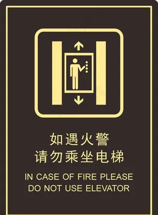 如遇火警 请勿乘坐电梯图片