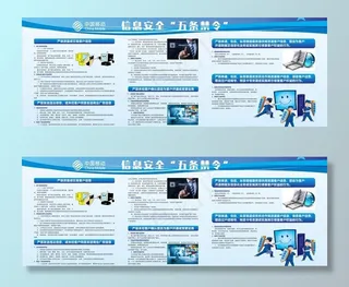 信息安全五条禁令展板图片