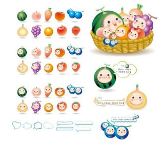 卡通果蔬图标设计矢量素材图片