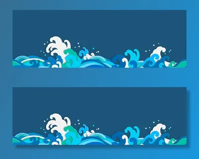 海浪背景文化墙素材图片