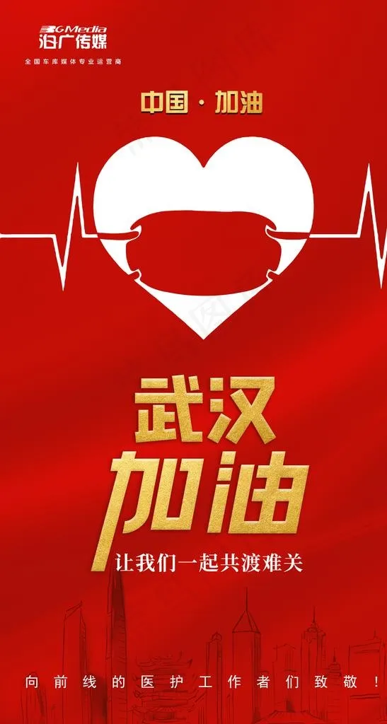 武汉加油图片(3006x5315)psd模版下载