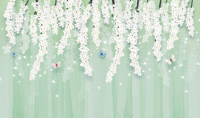 手绘花背景图片