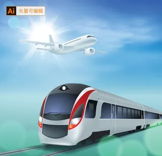 地铁卡通插画图片