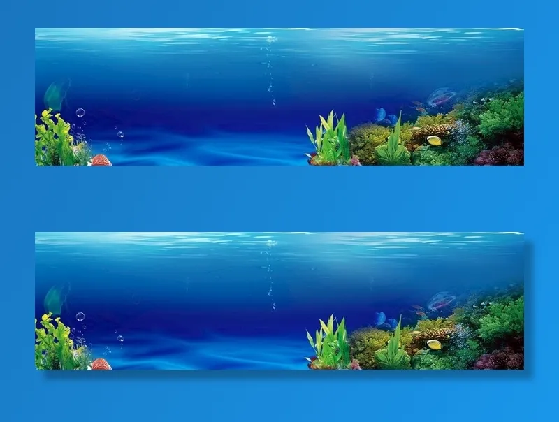 鱼缸背景图片(1920x600)psd模版下载