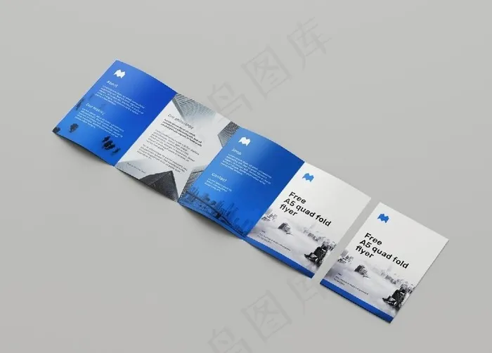四折页样机图片psd模版下载