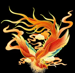 国潮凤凰插画图片