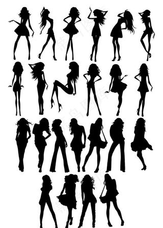 女人剪影模特图片