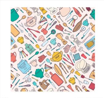 厨具涂鸦底纹矢量图下载图片