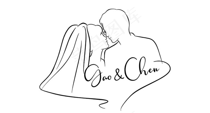 婚礼人头像LOGO图片