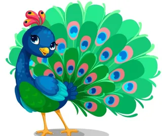 卡通可爱孔雀图片