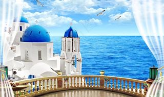 欧式建筑背景墙图片