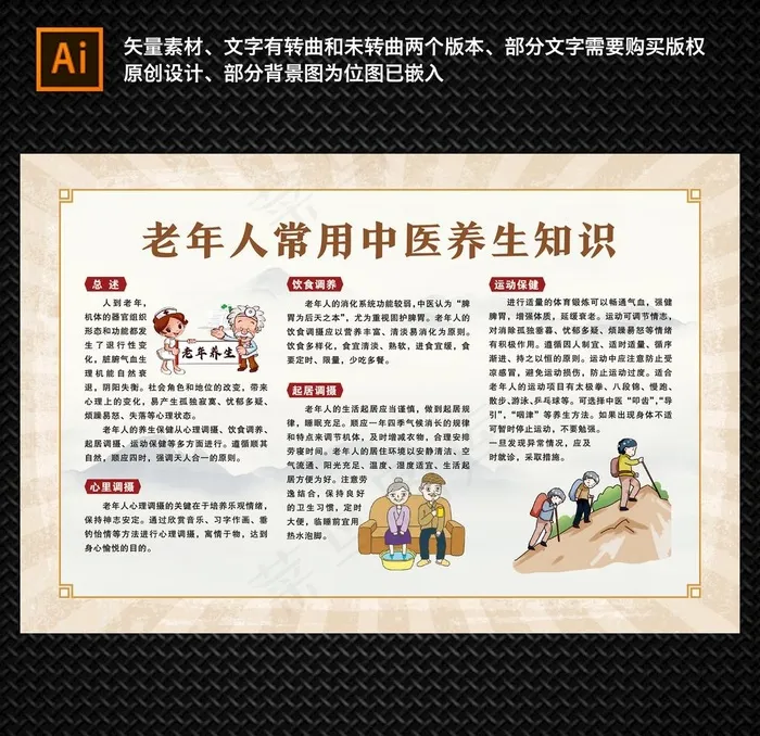 中医文化 传统养生图片ai矢量模版下载