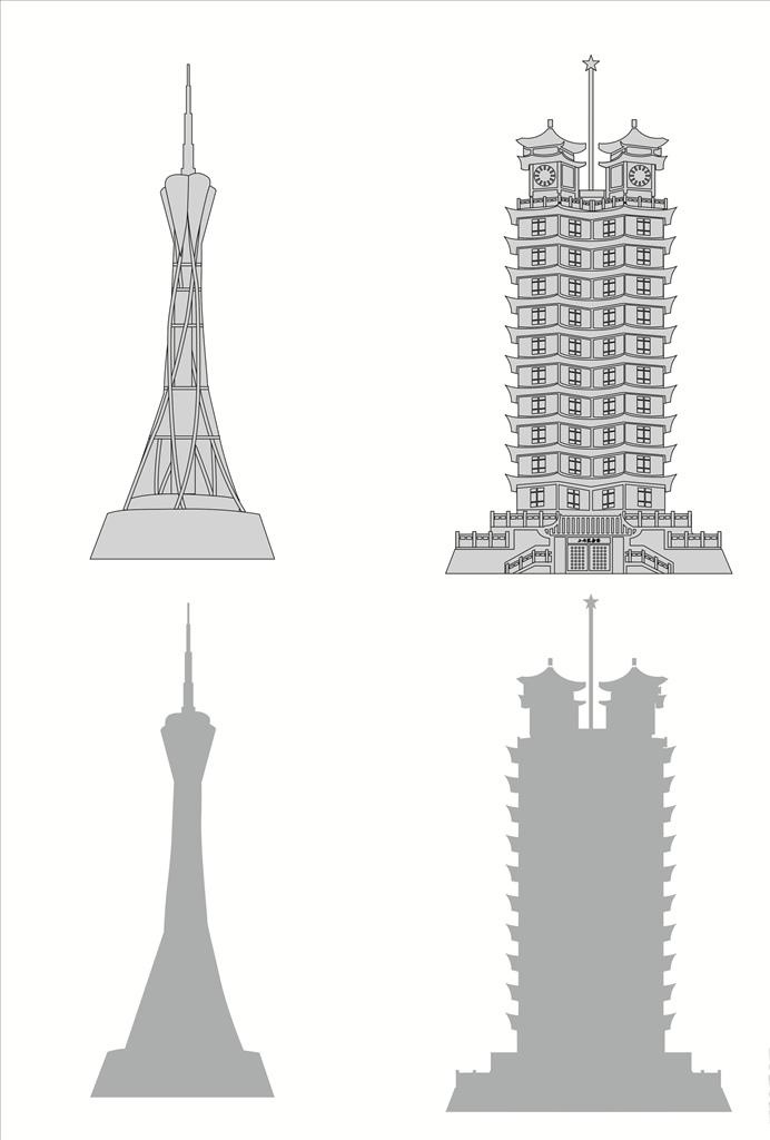 矢量郑州建筑图片