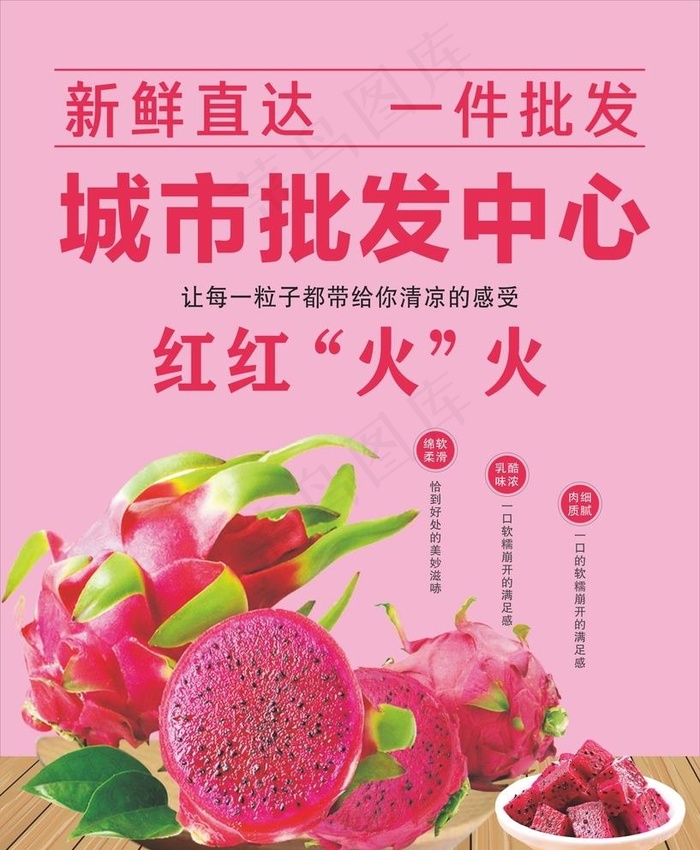 火龙果海报图片cdr矢量模版下载