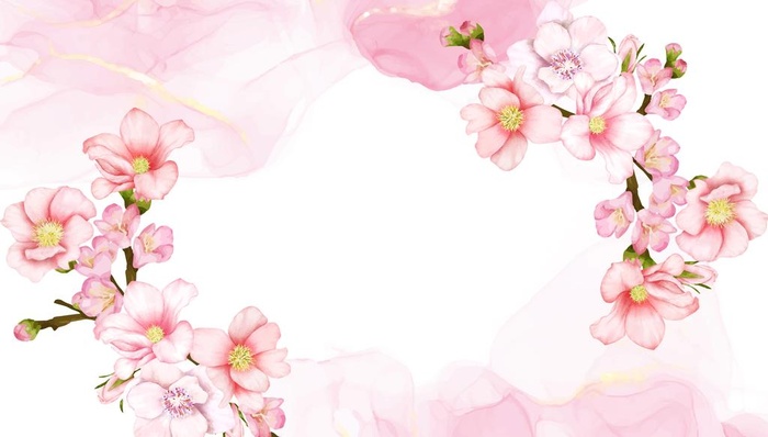 水彩桃花背景图片