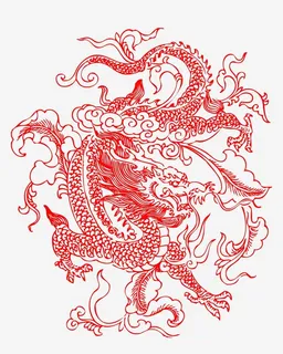 龙凤白描图谱图片