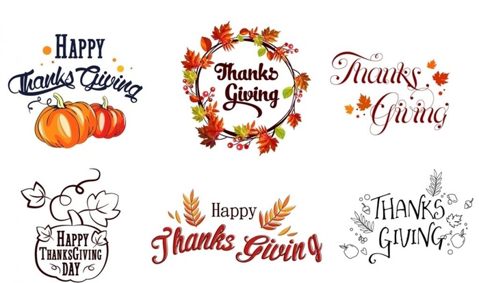 感恩节快乐艺术字图片