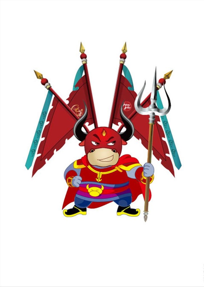 卡通牛魔王图片ai矢量模版下载