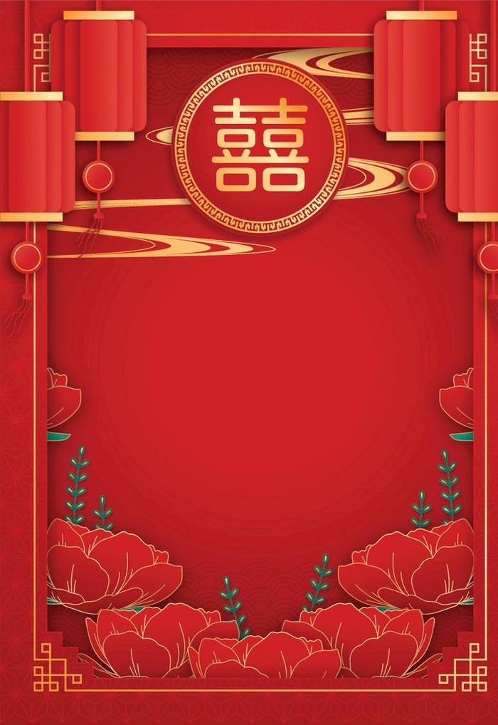 结婚喜庆背景图片ai矢量模版下载