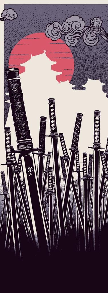 日风矢量插画图片