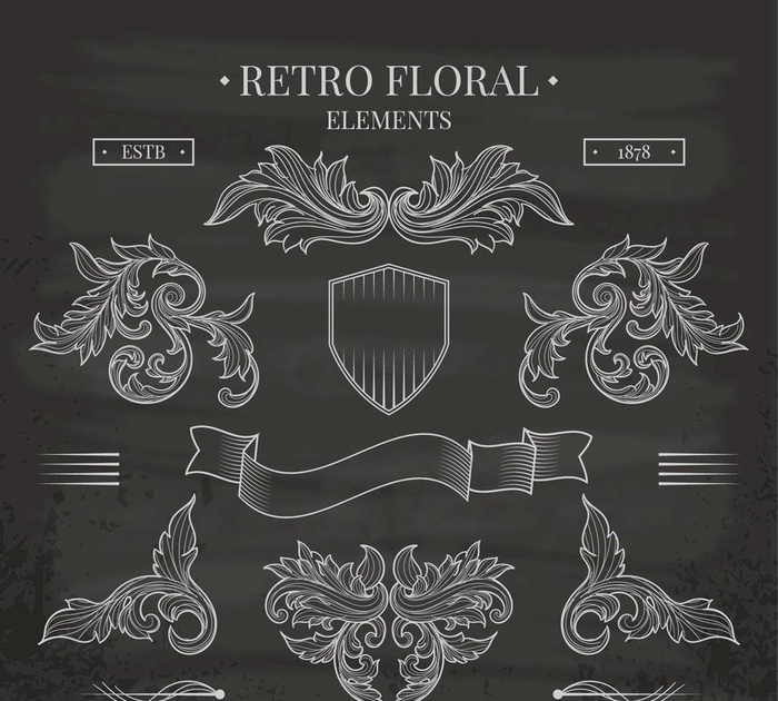 风格花卉装饰元素图片