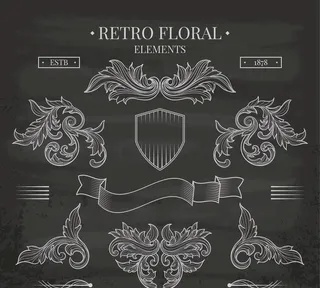 风格花卉装饰元素图片